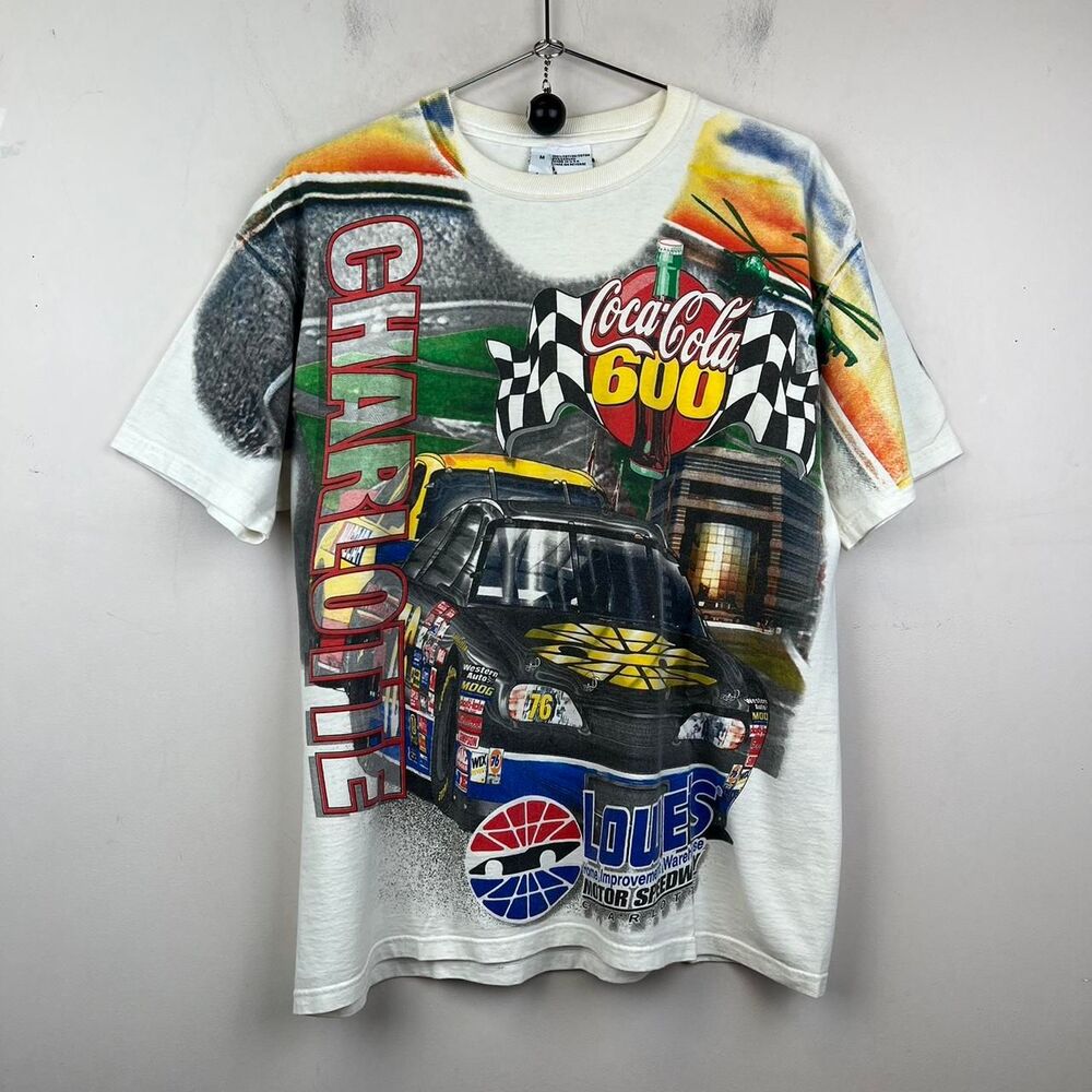 Vintage 1999 Coca Cola 600 Charlotte Nascar Racing Tee Shirt Size Medium